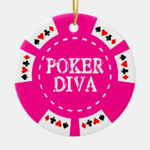POKER-DIVA-POKER-CHIP-VERZIERUNG KERAMIK ORNAMENT
