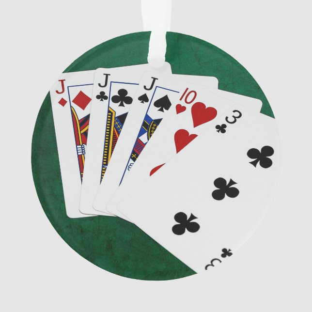 Poker - drei gleich - Jack Ornament (Rückseite)