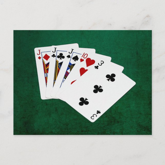Poker - drei gleich - Jack Postkarte (Vorderseite)