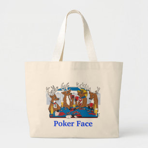 Poker Face Deer Jumbo Stoffbeutel