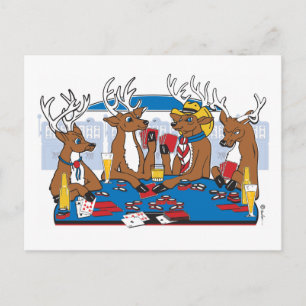 Poker Face Deer Postkarte