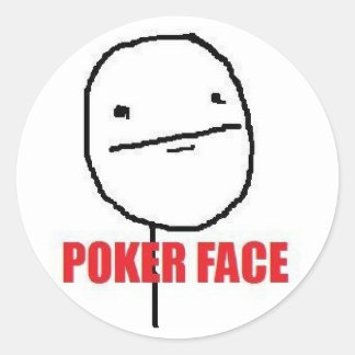 Poker Face Meme Runder Aufkleber