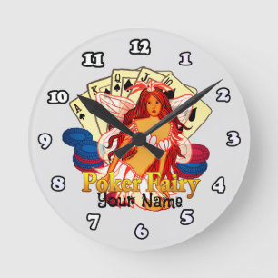 Poker Fairy Runde Wanduhr