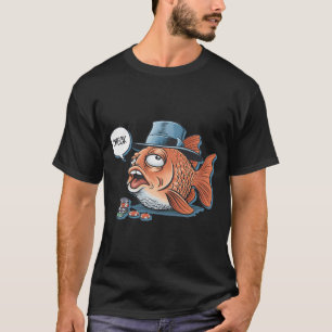 Poker Fish - Lustige Karikatur T-Shirt
