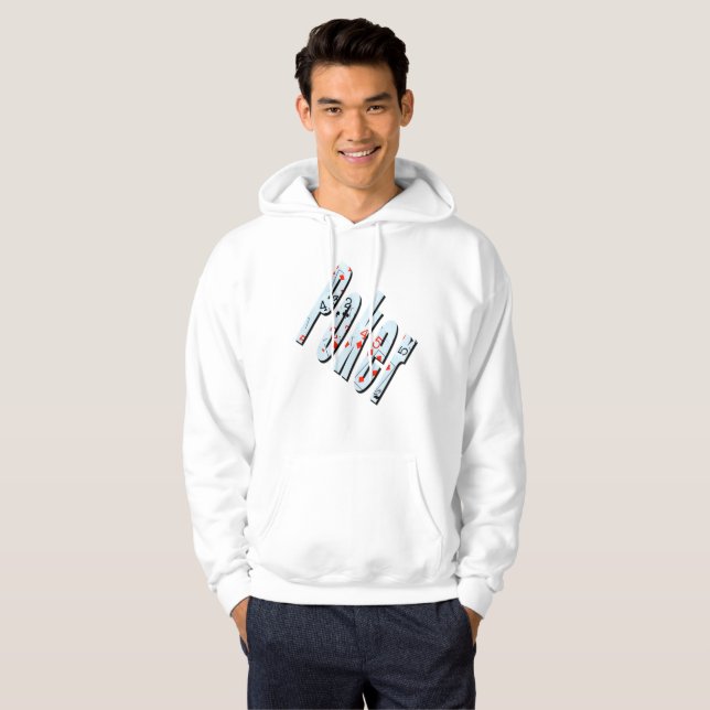 Poker Flush Dimensions Logo Mens White Hoodie (Vorne ganz)