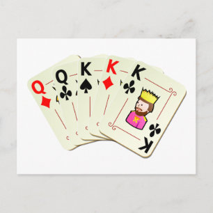 Poker Full House Postkarte