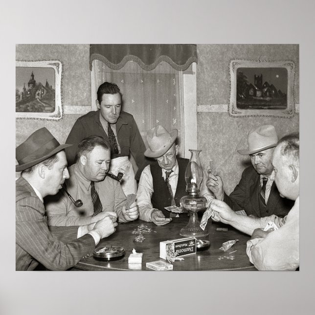 Poker Game, 1939. Vintages Foto Poster (Vorne)