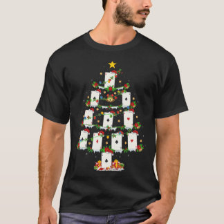 Poker Game Lover Xmas Lights Poker Christmas Tree T-Shirt