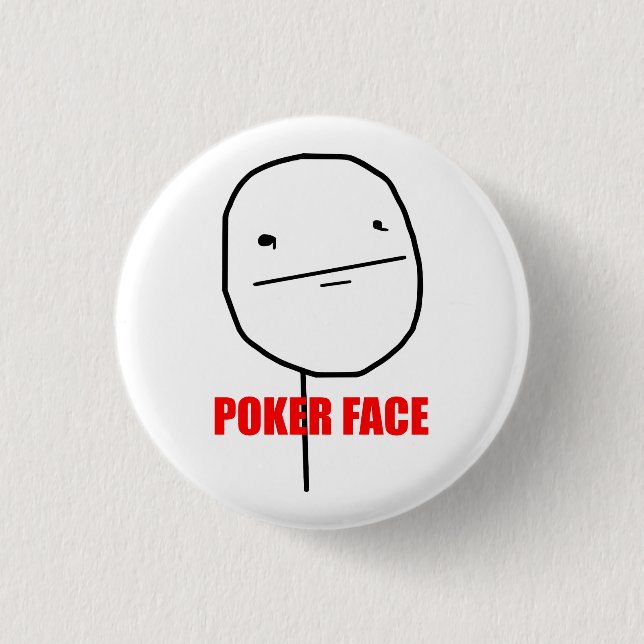 Poker-Gesicht Meme Button (Vorderseite)