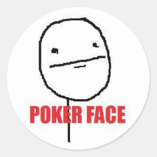 Poker-Gesicht Meme Runder Aufkleber