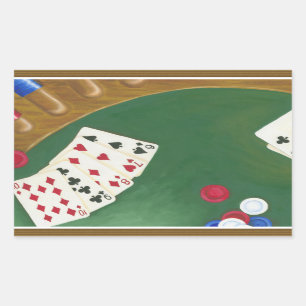 Poker gewinnen sechs bis zehn rechteckiger aufkleber