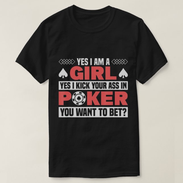 Poker Girl Poker Player texas hold em casino Poker T-Shirt (Design vorne)