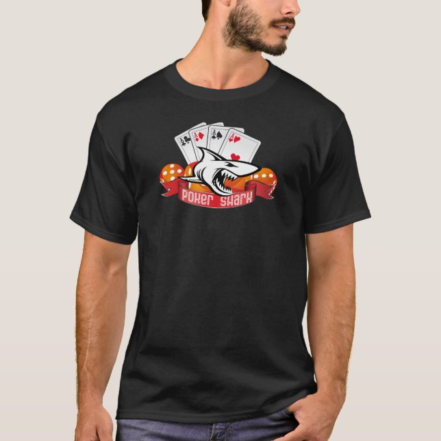 Poker-Haifisch T-Shirt (Vorderseite)