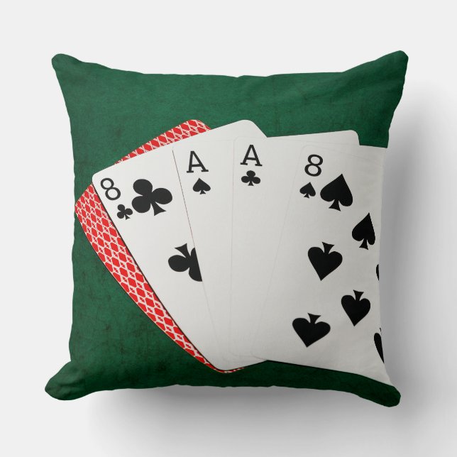 Poker Hand - Hand des Toten Kissen (Vorderseite)