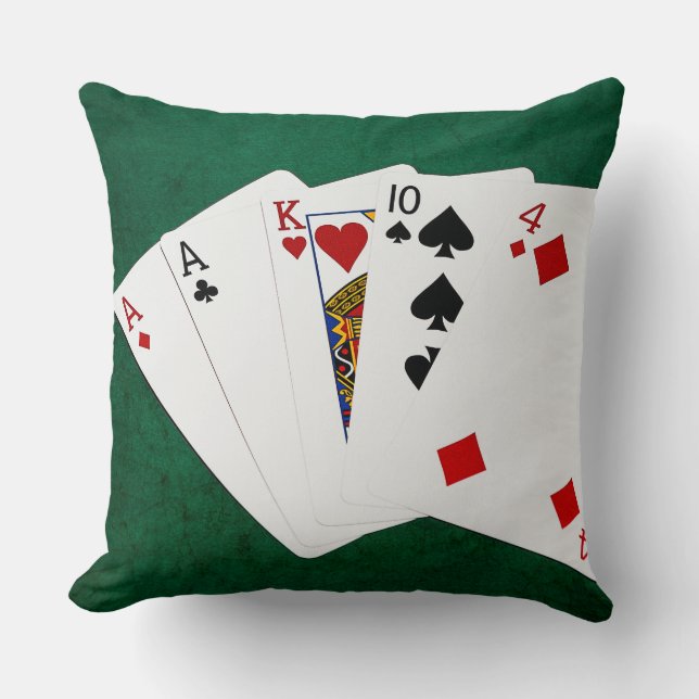 Poker Hände - eine Seite - As Kissen (Vorderseite)