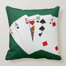 Poker Hände - eine Seite - As Kissen