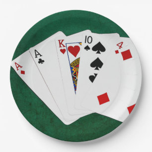 Poker Hände - eine Seite - As Pappteller