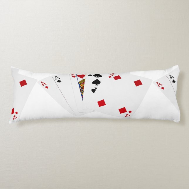 Poker Hände - eine Seite - As Seitenschläferkissen (Vorderseite)