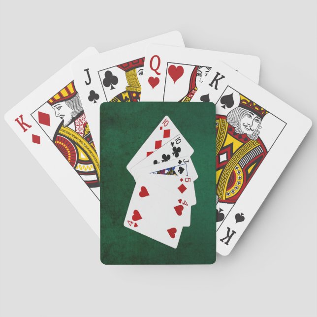 Poker Hände - eine Seite - zehn Spielkarten (Rückseite)