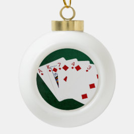 Poker Hände - Flush - Diamanten Anzug Keramik Kugel-Ornament