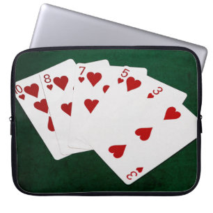 Poker Hände - Flush - Herz-Anzug Laptopschutzhülle