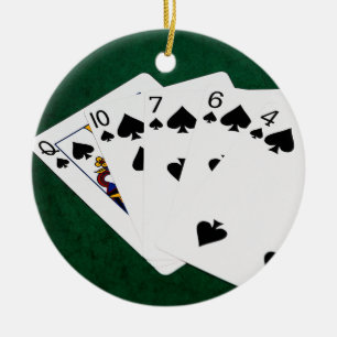 Poker Hände - Flush - Spades Anzug Keramik Ornament