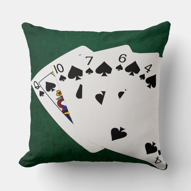 Poker Hände - Flush - Spades Anzug Kissen (Vorderseite)