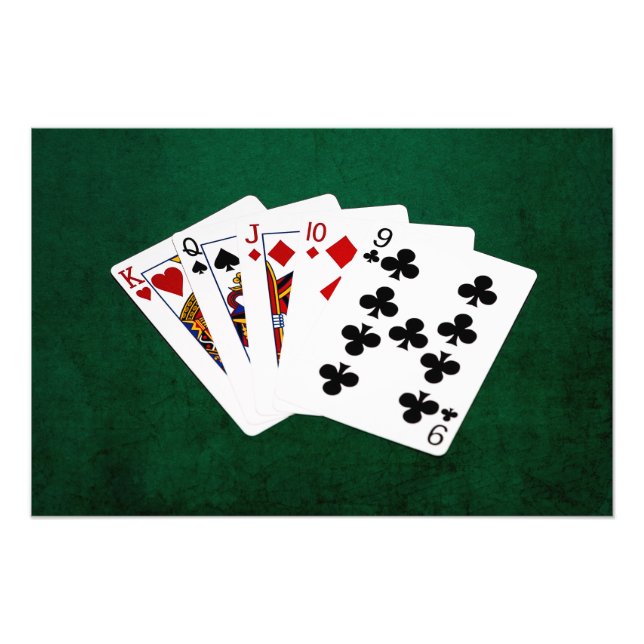 Poker Hände - gerade - König bis neun Fotodruck (Vorne)