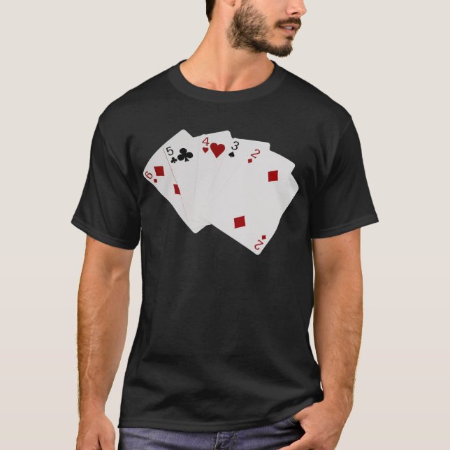 Poker Hände - gerade - sechs bis zwei T-Shirt (Vorderseite)