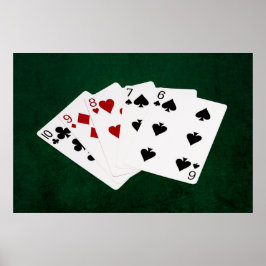 Poker Hände - gerade - zehn bis sechs Poster