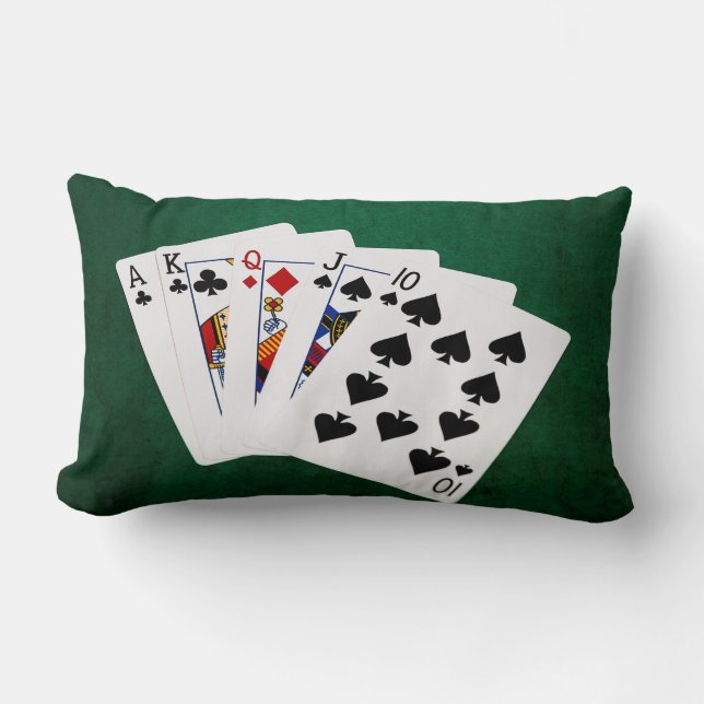 Poker Hände - gerade - zwischen 1 und 10 Lendenkissen (Vorderseite)