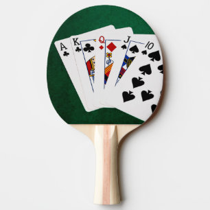 Poker Hände - gerade - zwischen 1 und 10 Tischtennis Schläger