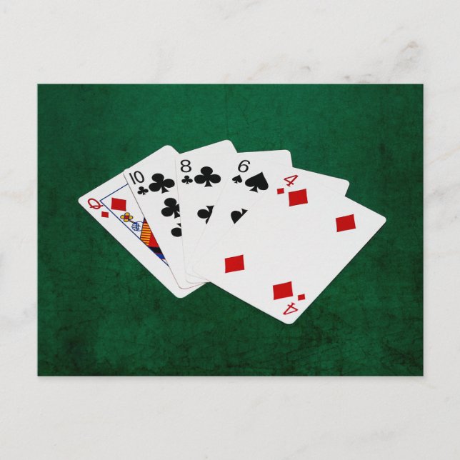 Poker Hände - hohe Karte - Königin (Vorderseite)