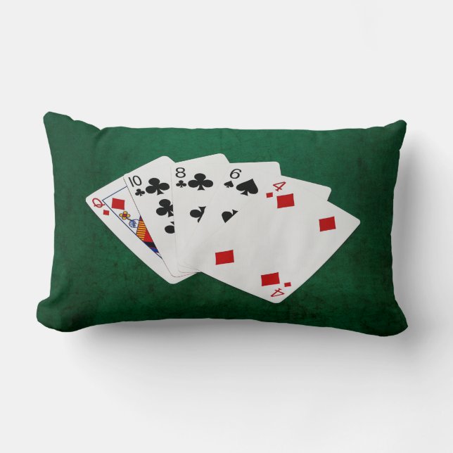 Poker Hände - hohe Karte - Königin Lendenkissen (Vorderseite)