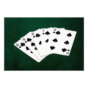 Poker Hände - Straight Flush - Spades Anzug Fotodruck