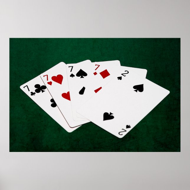 Poker Hände - vier von einer Art - sieben und zwei Poster (Vorne)