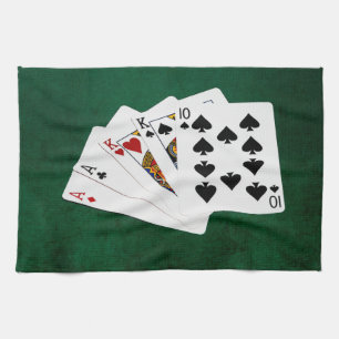 Poker Hände - Zwei Paar - Ass, König Geschirrtuch