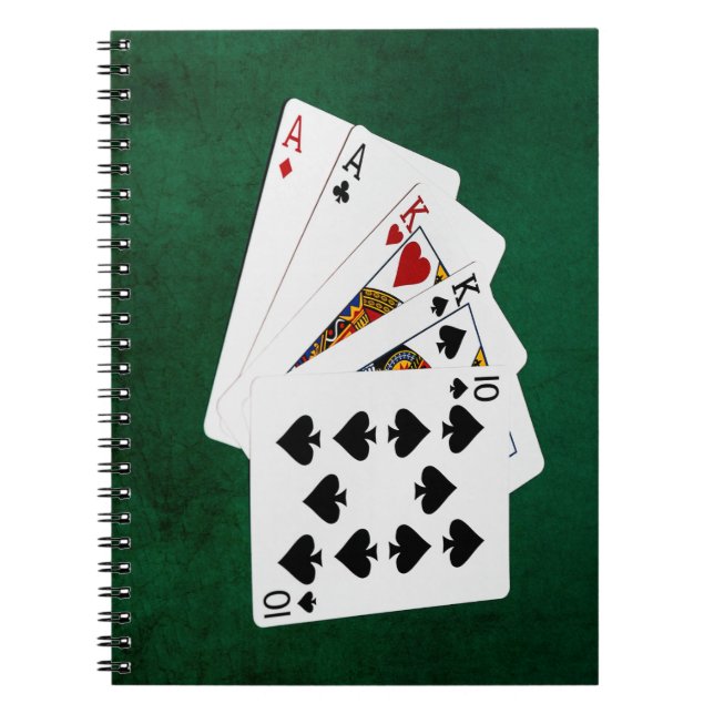 Poker Hände - Zwei Paar - Ass, König Notizblock (Vorderseite)