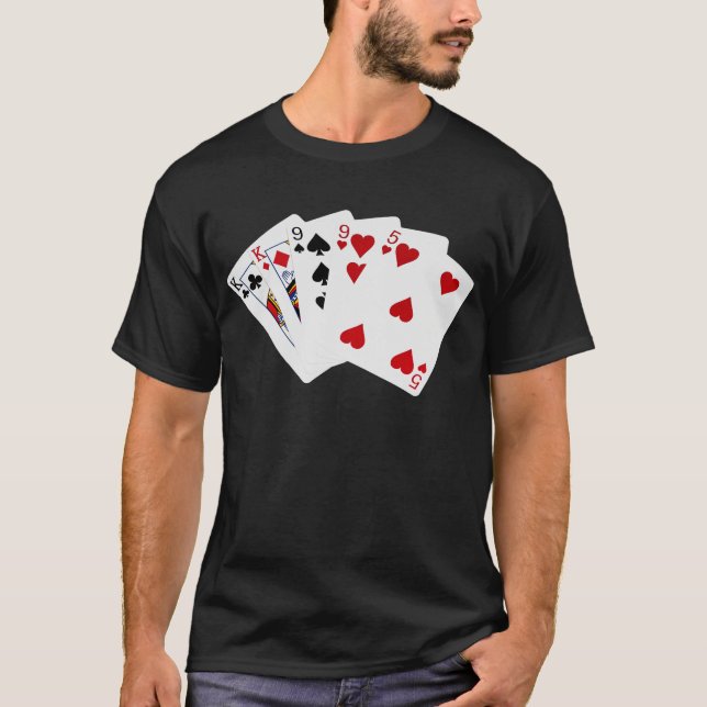 Poker Hände - Zwei Paar - König, neun T-Shirt (Vorderseite)