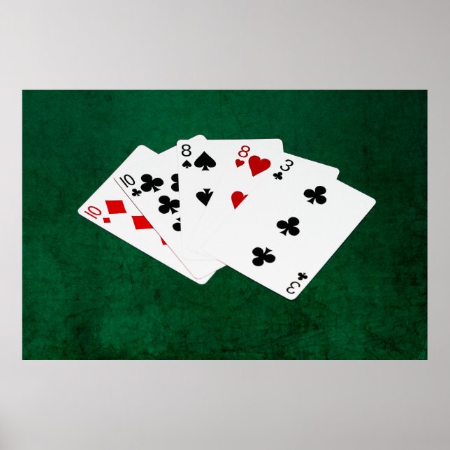 Poker Hände - zwei Paar - zehn, acht Poster (Vorne)