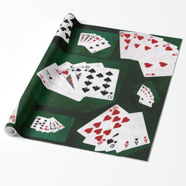 Poker Hands-Collage Geschenkpapier (Ungerollt)