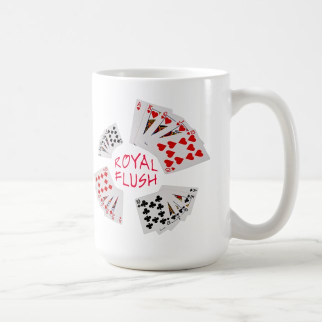 Poker Hands - Royal Flush Anpassbar Tasse (Rechts)