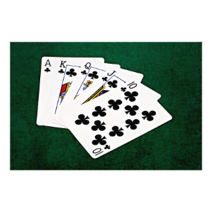 Poker Hands - Royal Flush - Clubs Anzug Fotodruck