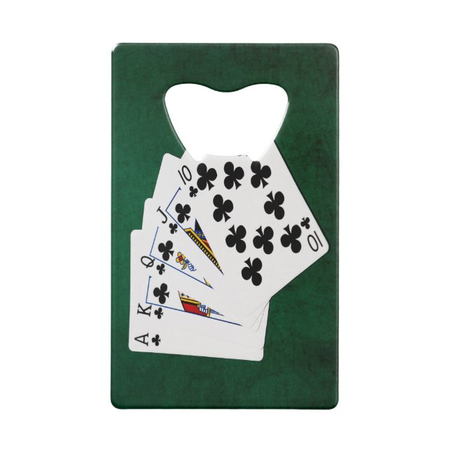 Poker Hands - Royal Flush - Clubs Anzug Kreditkarten Flaschenöffner (Rückseite)