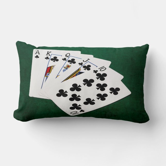 Poker Hands - Royal Flush - Clubs Anzug Lendenkissen (Vorderseite)