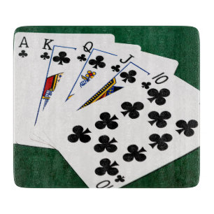 Poker Hands - Royal Flush - Clubs Anzug Schneidebrett