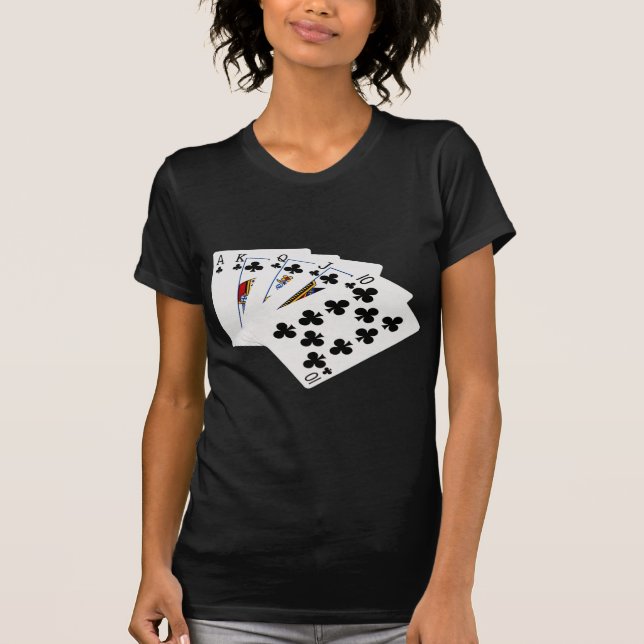 Poker Hands - Royal Flush - Clubs Anzug T-Shirt (Vorderseite)