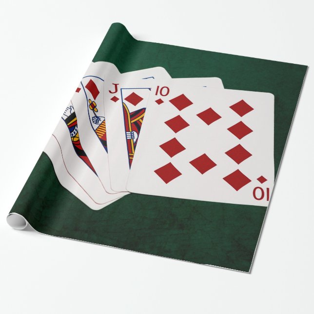 Poker Hands - Royal Flush - Diamonds Anzug Geschenkpapier (Ungerollt)