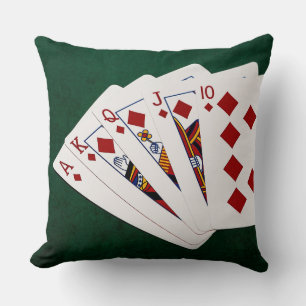 Poker Hands - Royal Flush - Diamonds Anzug Kissen