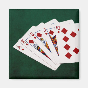 Poker Hands - Royal Flush - Diamonds Anzug Magnet